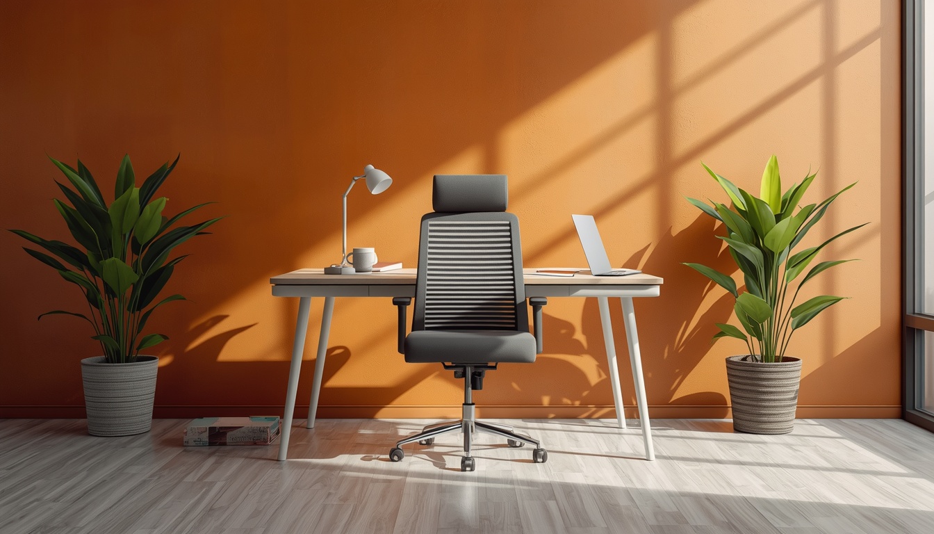 Herbuefreshia ergonomic chair and desk arrangement